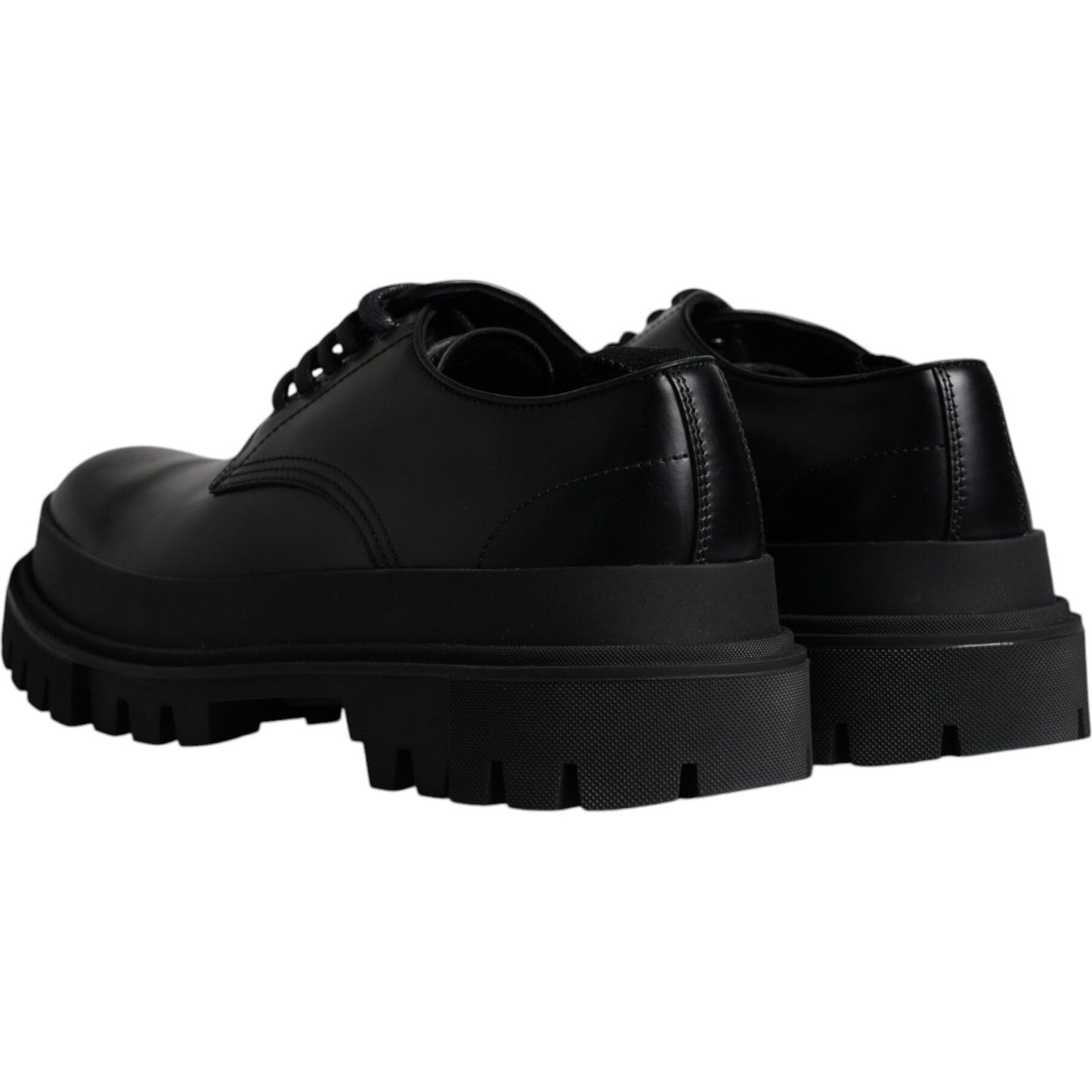 Dolce & Gabbana Black Leather Lace Up Trekking Dress Shoes Dolce & Gabbana Black
