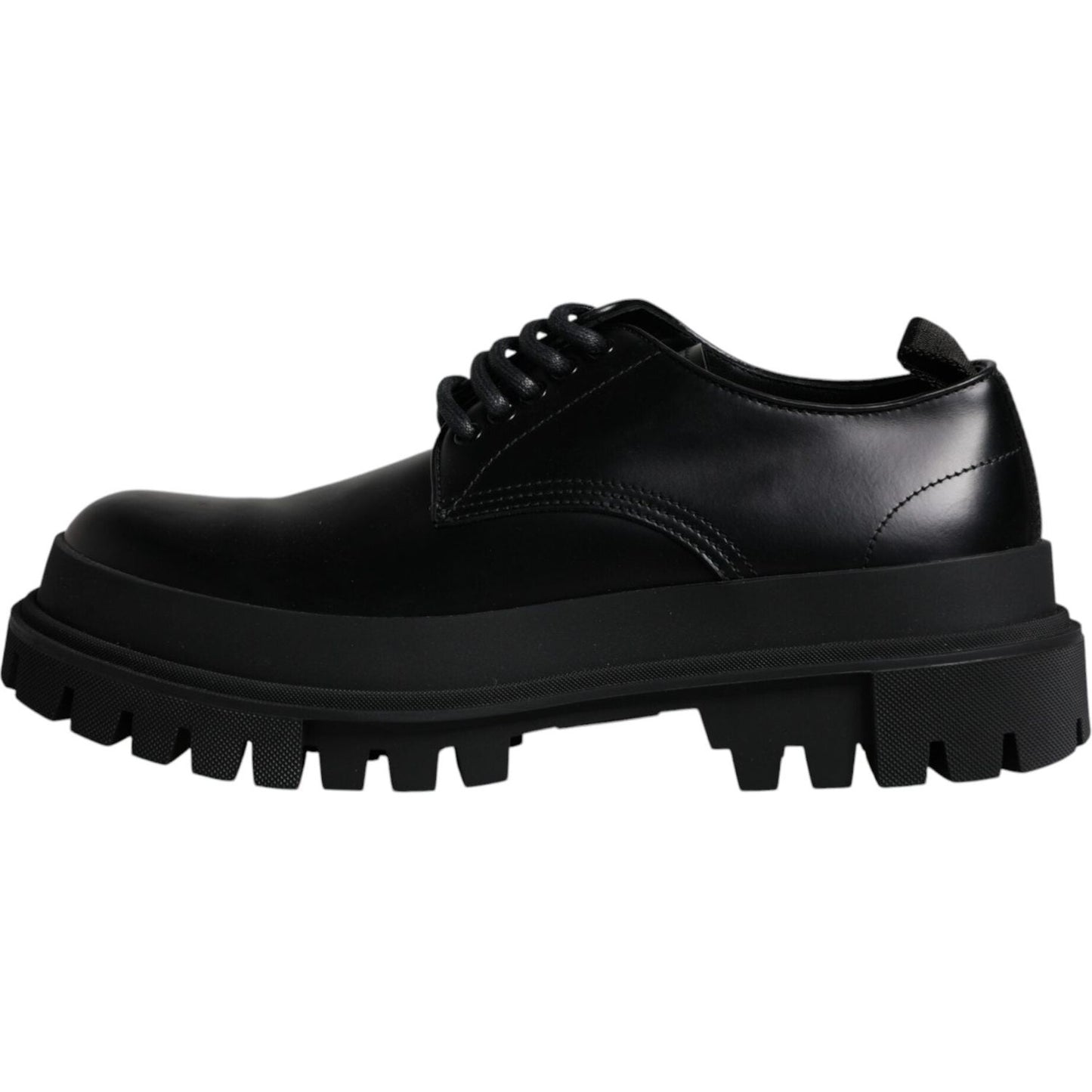 Dolce & Gabbana Black Leather Lace Up Trekking Dress Shoes Dolce & Gabbana Black