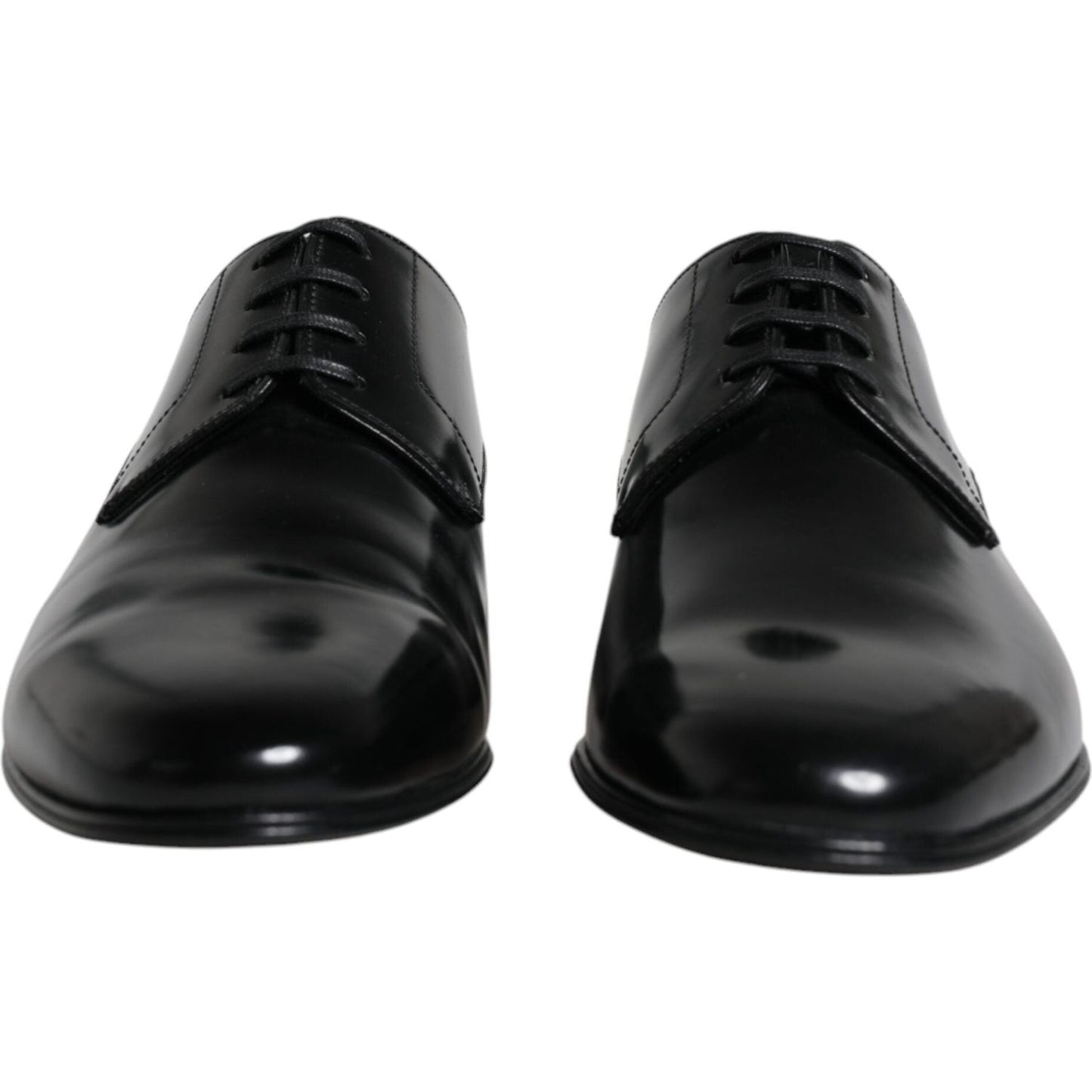 Dolce & Gabbana Black Leather Lace Up Men Derby Formal Shoes Dolce & Gabbana Black