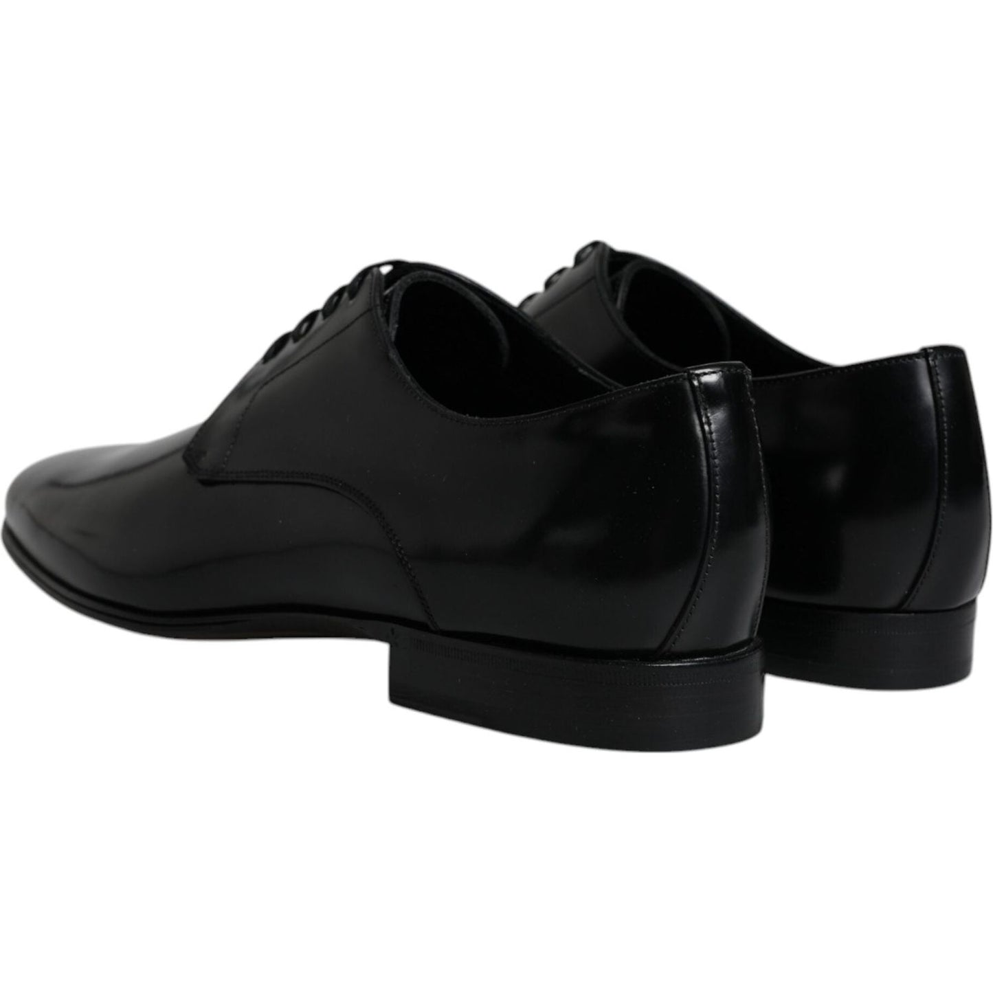 Dolce & Gabbana Black Leather Lace Up Men Derby Formal Shoes Dolce & Gabbana Black