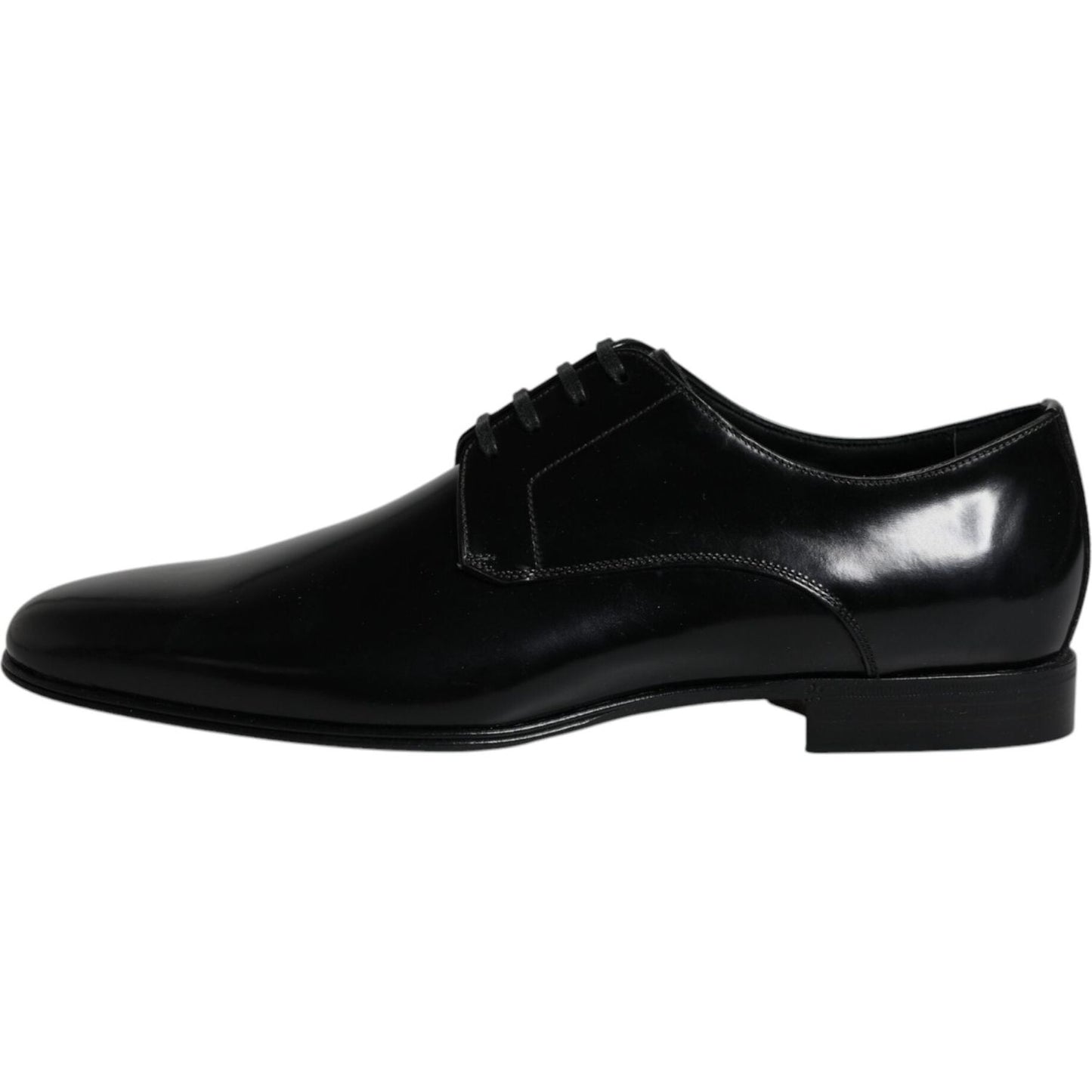 Dolce & Gabbana Black Leather Lace Up Men Derby Formal Shoes Dolce & Gabbana Black
