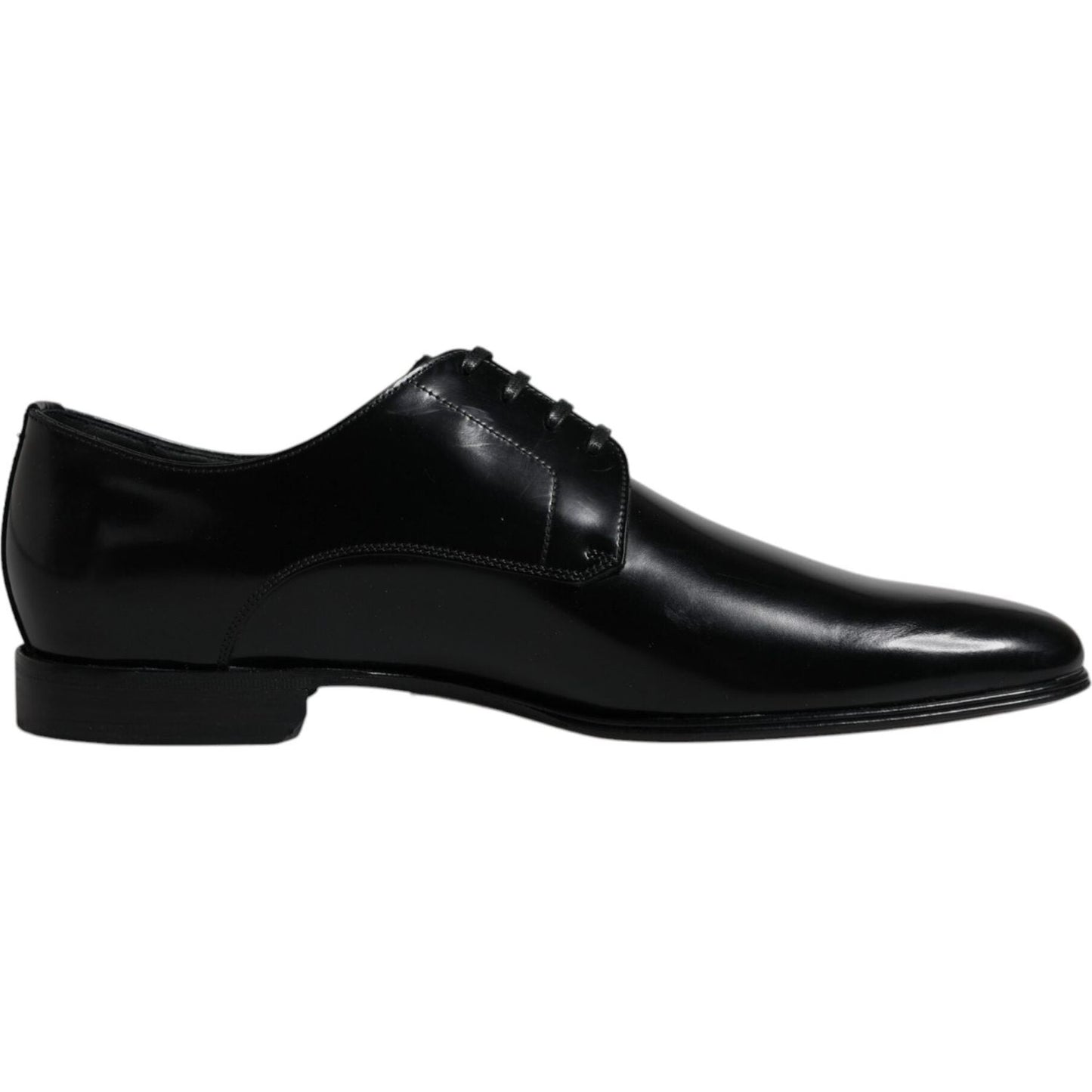 Dolce & Gabbana Black Leather Lace Up Men Derby Formal Shoes Dolce & Gabbana Black