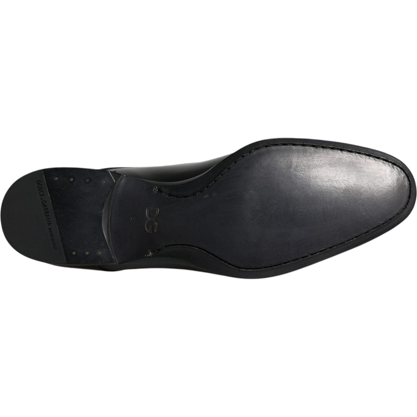 Dolce & Gabbana Black Leather Lace Up Men Derby Formal Shoes Dolce & Gabbana Dark Slate Gray