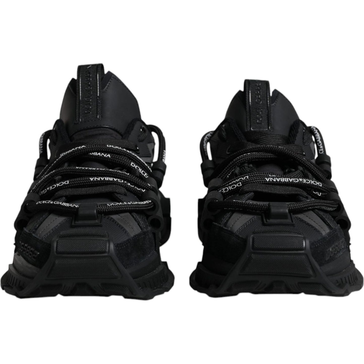 Dolce & Gabbana Black Low Top Space Lace Up Sneakers Shoes Dolce & Gabbana Black