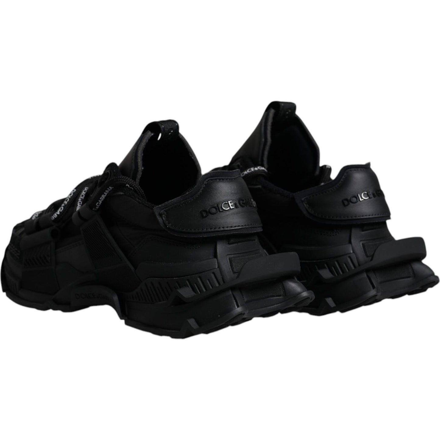 Dolce & Gabbana Black Low Top Space Lace Up Sneakers Shoes Dolce & Gabbana Black