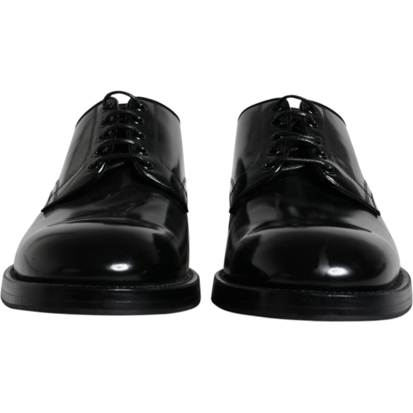 Dolce & Gabbana Black Leather Lace Up Men Derby Formal Shoes Dolce & Gabbana Black