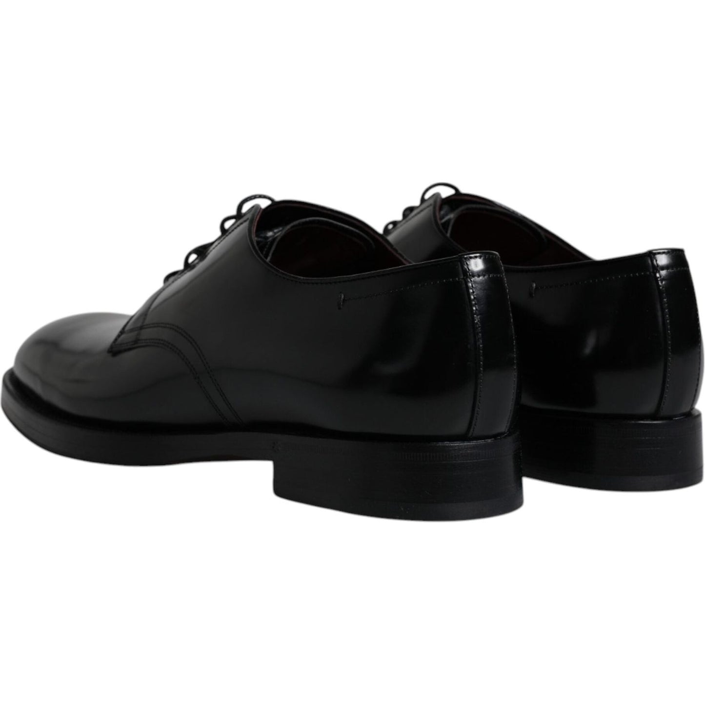Dolce & Gabbana Black Leather Lace Up Men Derby Formal Shoes Dolce & Gabbana Black