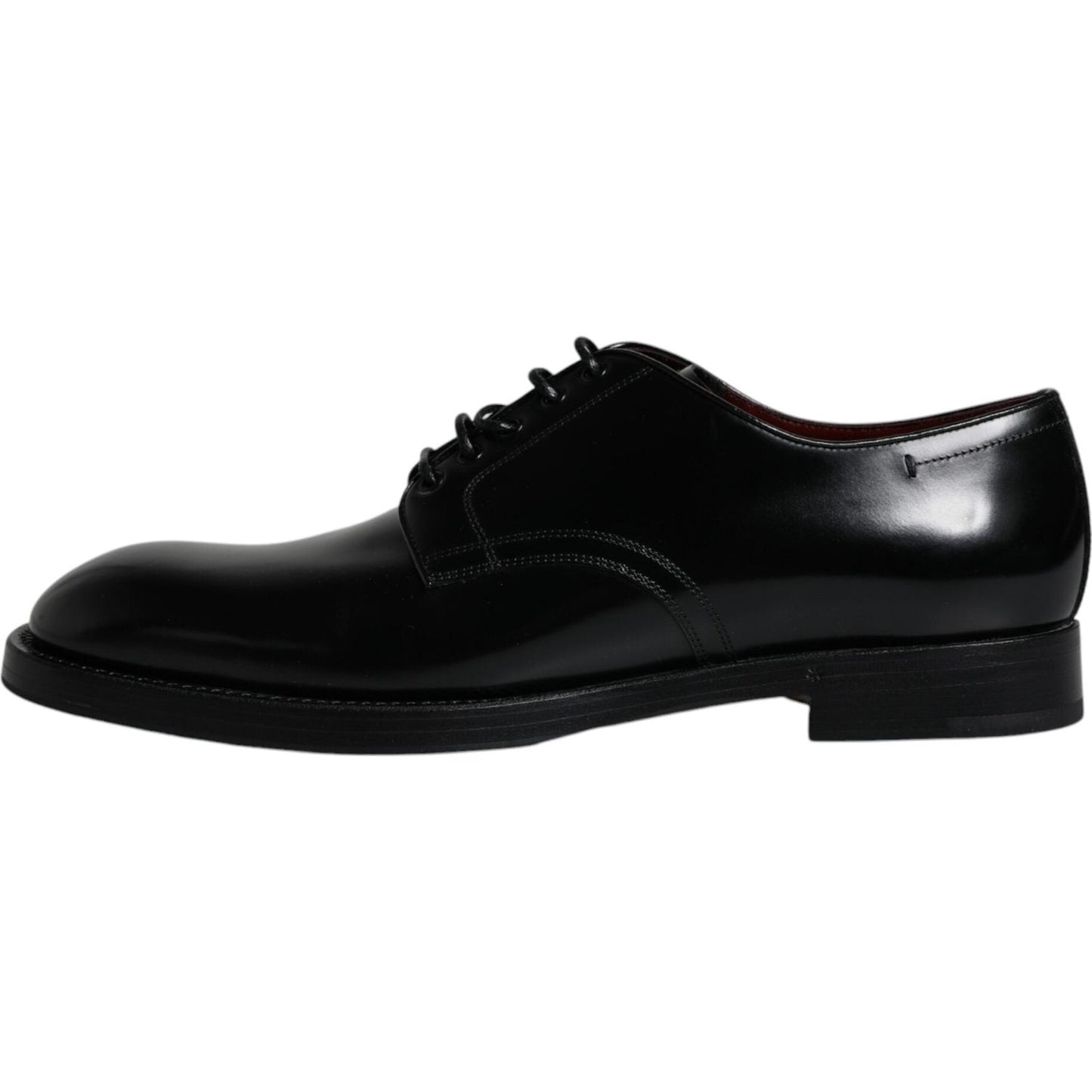 Dolce & Gabbana Black Leather Lace Up Men Derby Formal Shoes Dolce & Gabbana Black