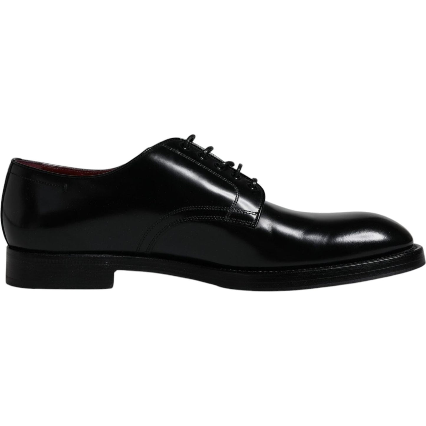 Dolce & Gabbana Black Leather Lace Up Men Derby Formal Shoes Dolce & Gabbana Black