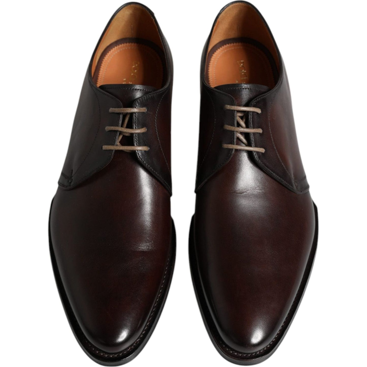 Dolce & Gabbana Black Leather Lace Up Men Derby Formal Shoes Dolce & Gabbana Black