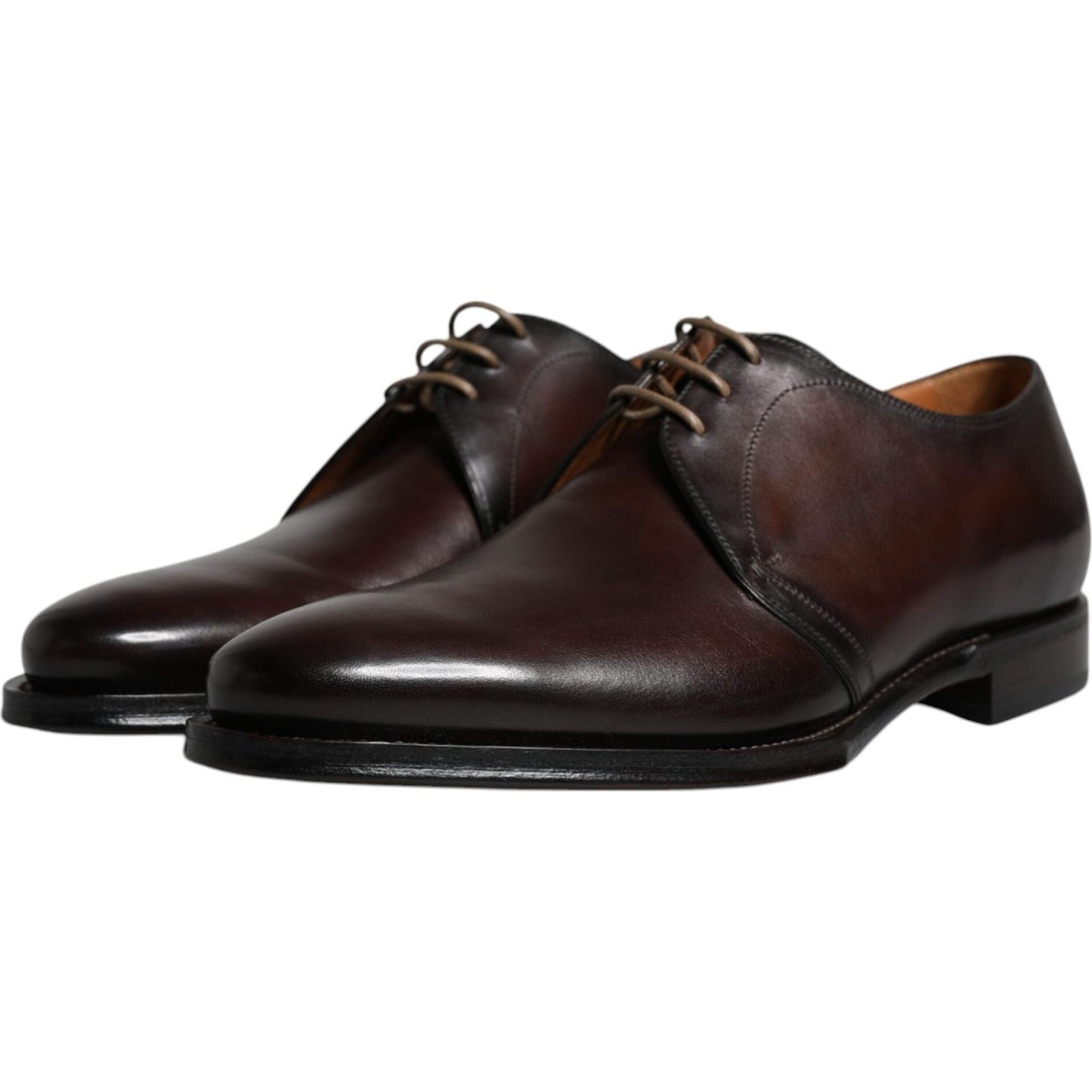Dolce & Gabbana Black Leather Lace Up Men Derby Formal Shoes Dolce & Gabbana Black