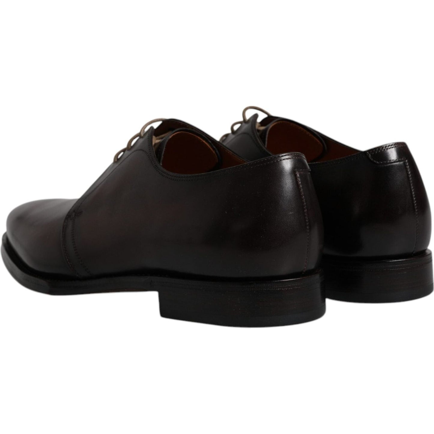 Dolce & Gabbana Black Leather Lace Up Men Derby Formal Shoes Dolce & Gabbana Black