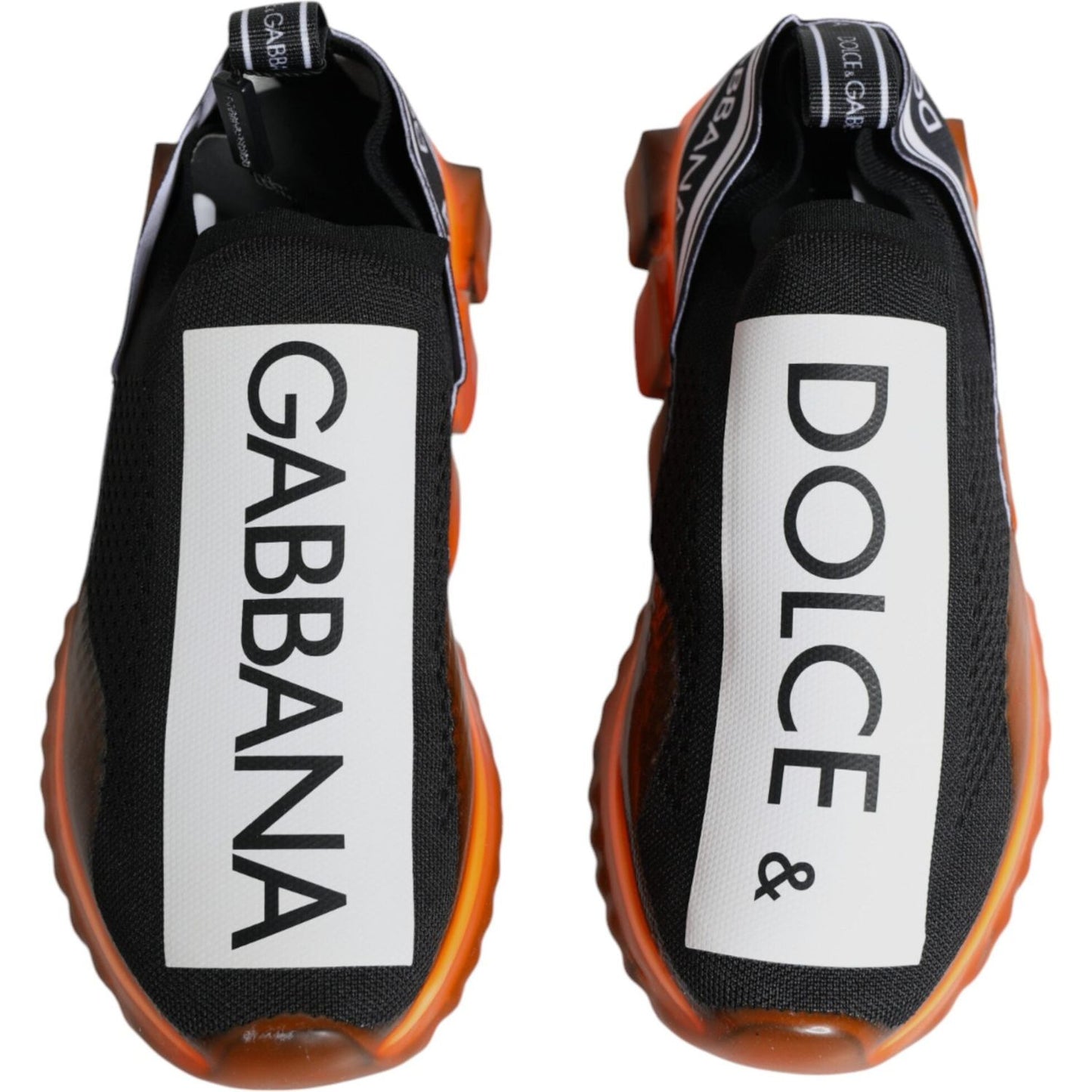 Dolce & Gabbana Black Orange Sorrento Slip On Sneakers Shoes Dolce & Gabbana Light Gray