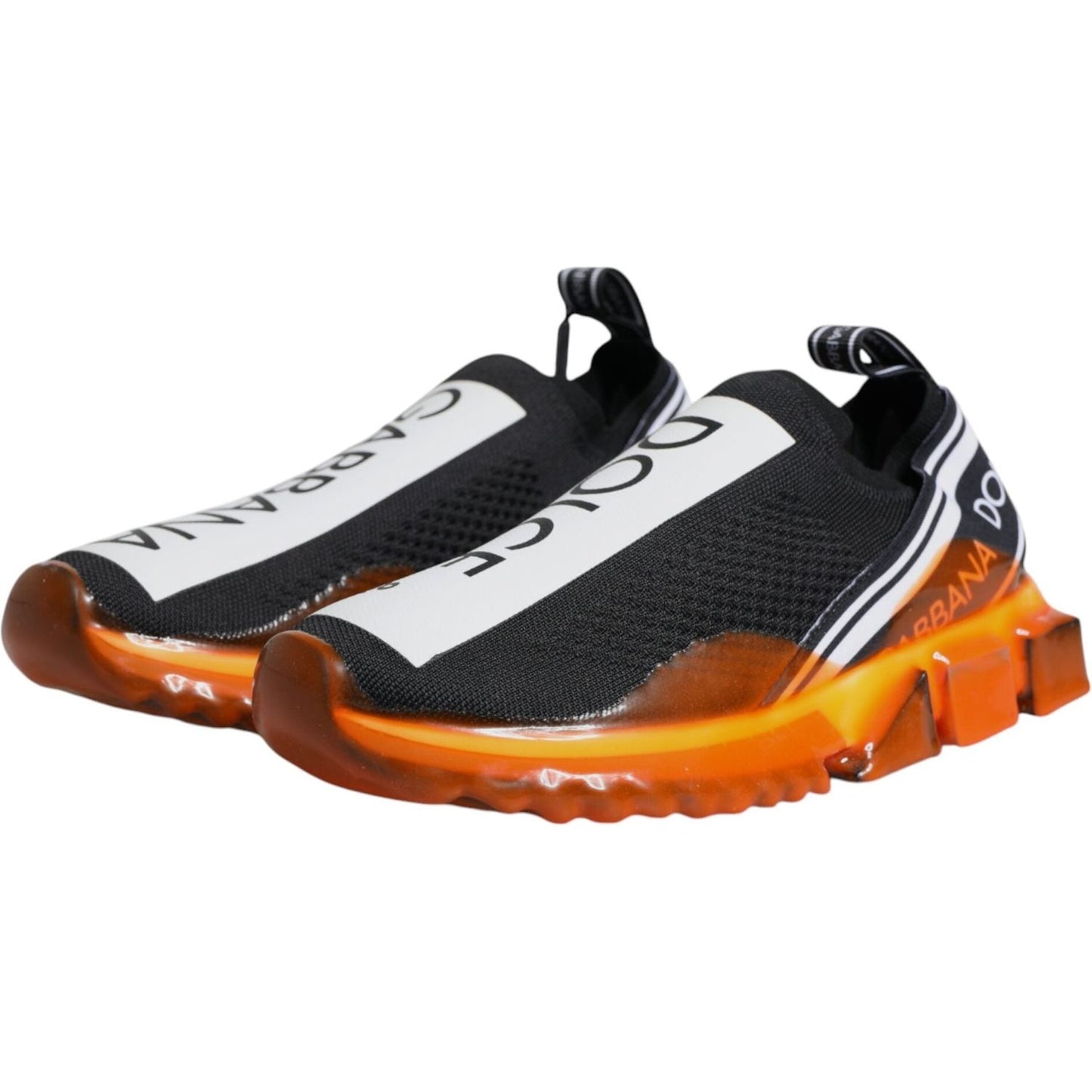 Dolce & Gabbana Black Orange Sorrento Slip On Sneakers Shoes Dolce & Gabbana Tan