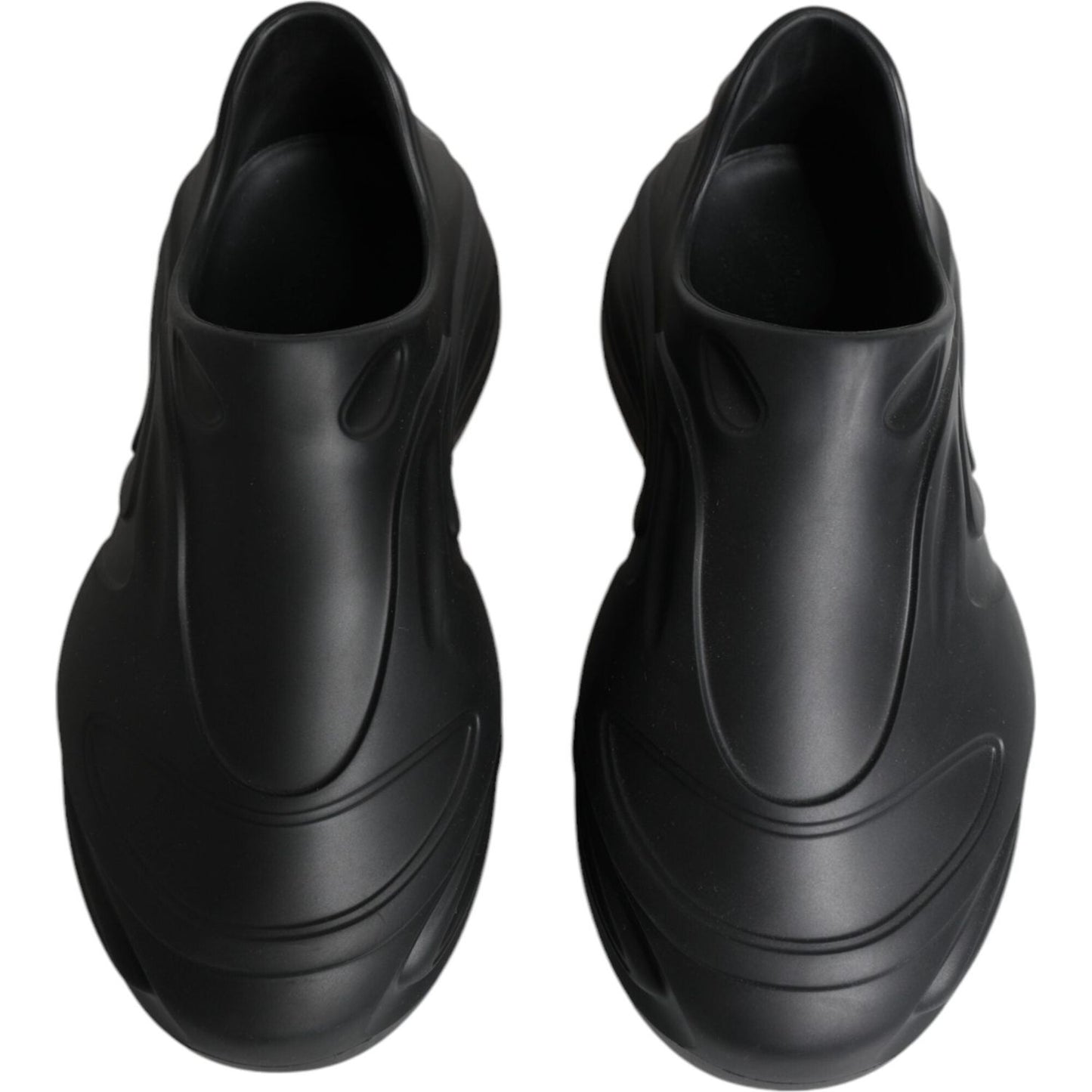 Dolce & Gabbana Black Foiled Rubber Toy Low Top Sneakers Shoes Dolce & Gabbana Black