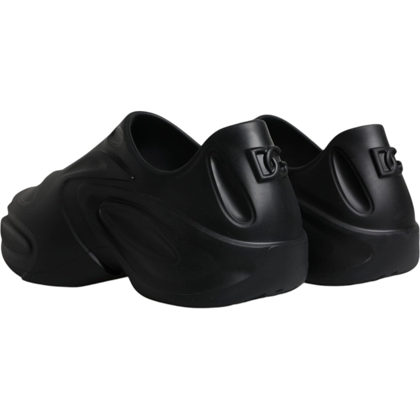 Dolce & Gabbana Black Foiled Rubber Toy Low Top Sneakers Shoes Dolce & Gabbana Black