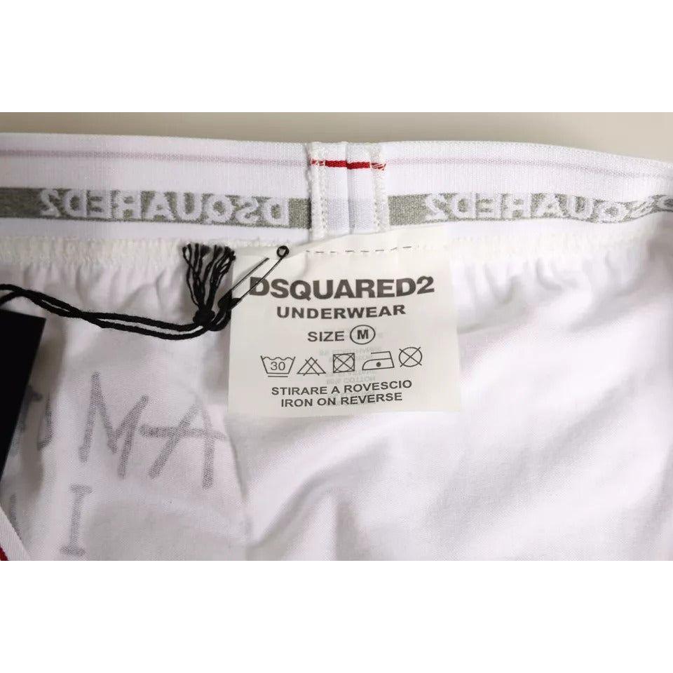 Dsquared² White Cotton Stretch Women Mid Waist Panty Underwear Dsquared² Light Gray