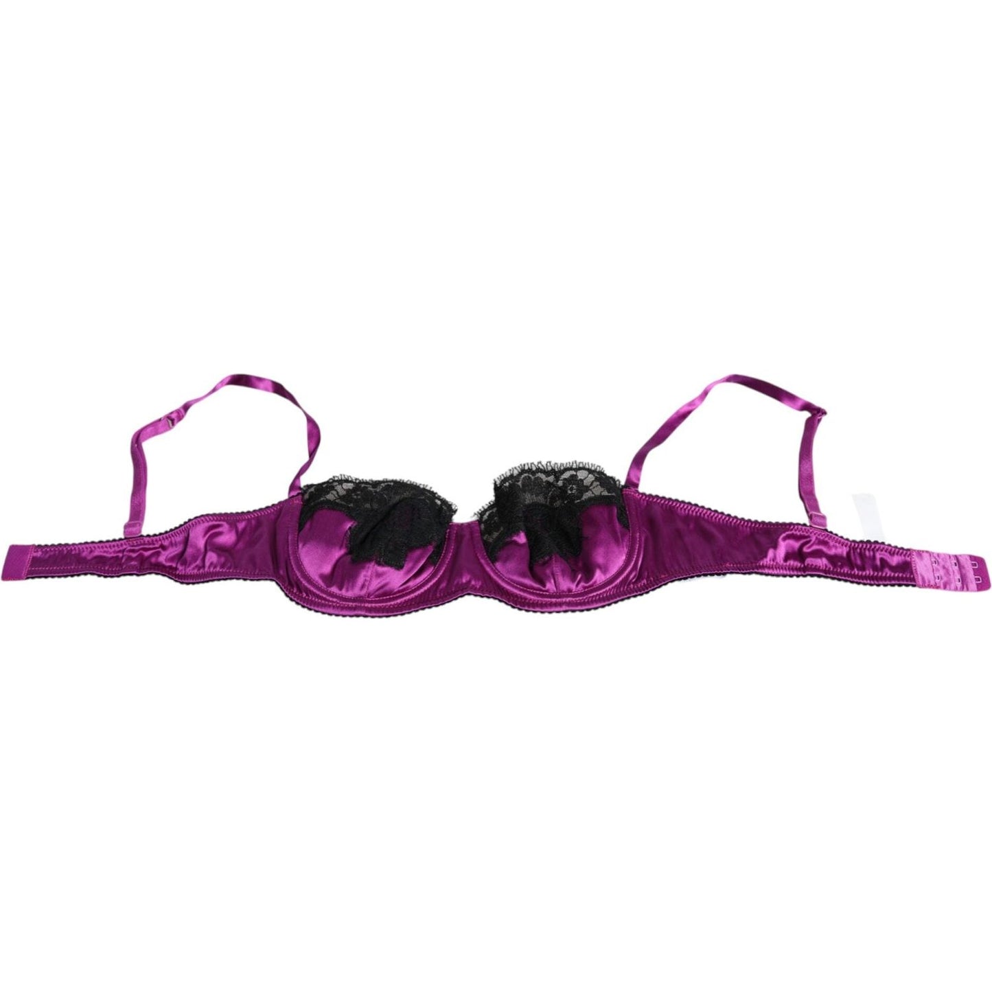 Dolce & Gabbana Purple Silk Underwired Balconette Bra Underwear Dolce & Gabbana Dark Magenta