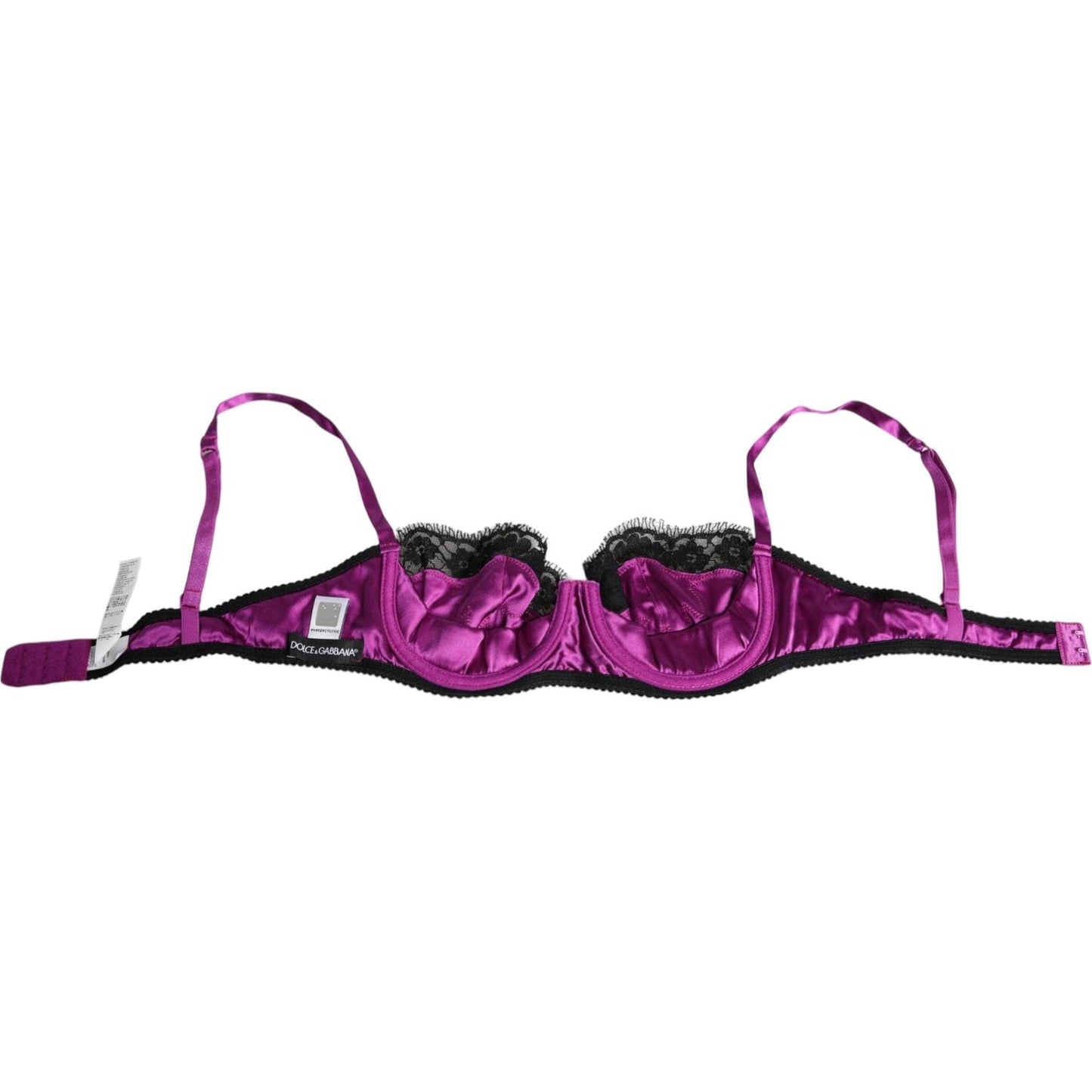 Dolce & Gabbana Purple Silk Underwired Balconette Bra Underwear Dolce & Gabbana Dark Slate Gray
