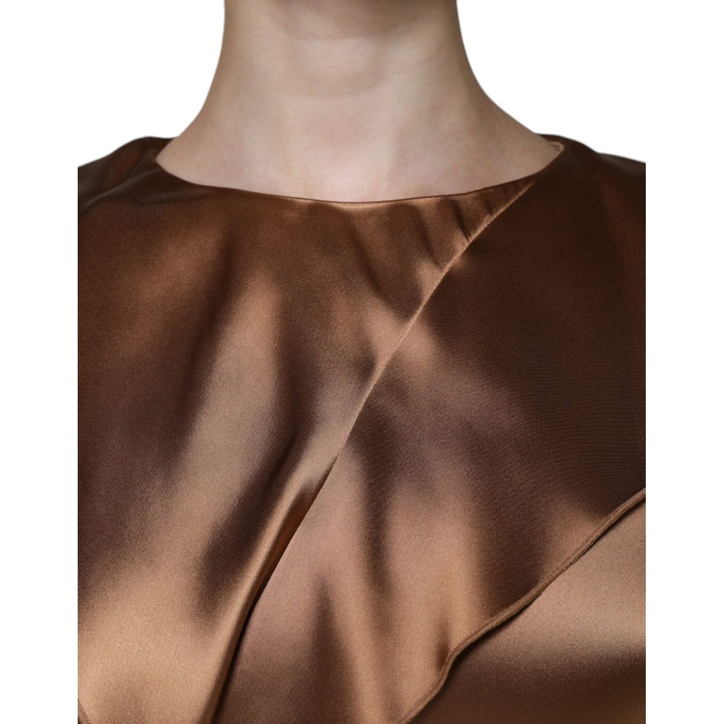 Emporio Armani Brown Satin Long Sleeves Wrap Sheath Mini Dress Emporio Armani Dark Olive Green