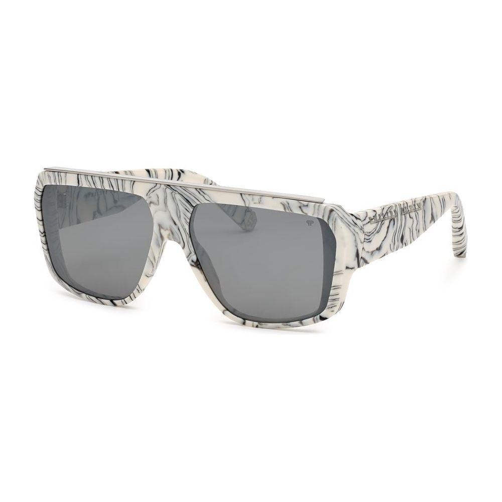 Philipp Plein White Injected Sunglasses Philipp Plein Light Slate Gray
