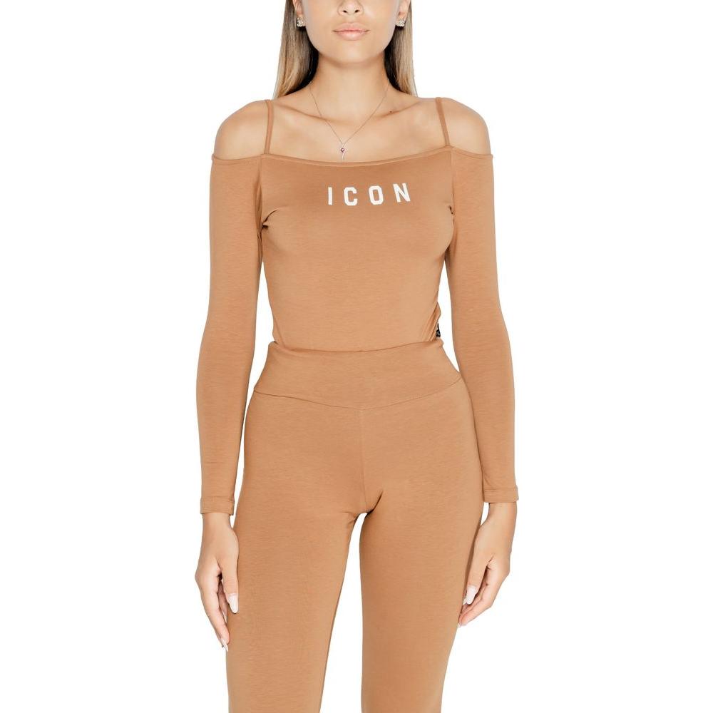 Icon Brown Cotton Tops & T-Shirt Icon Dark Salmon