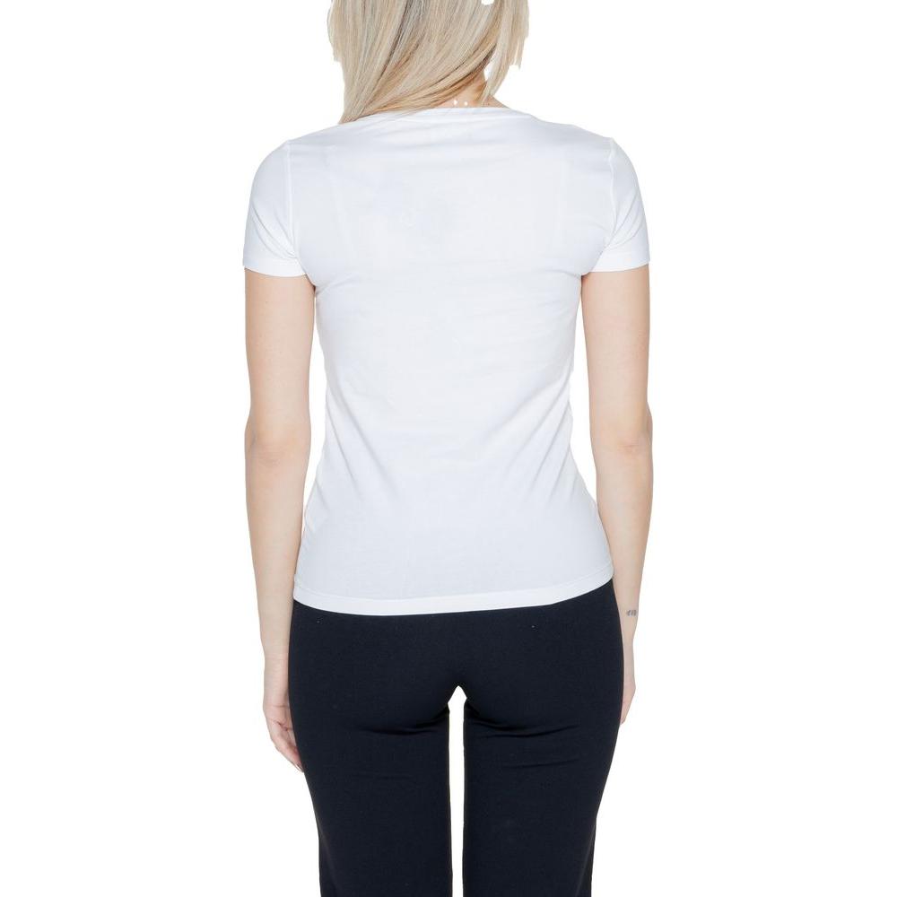 EA7 Emporio Armani White Cotton Tops & T-Shirt EA7 Emporio Armani Black