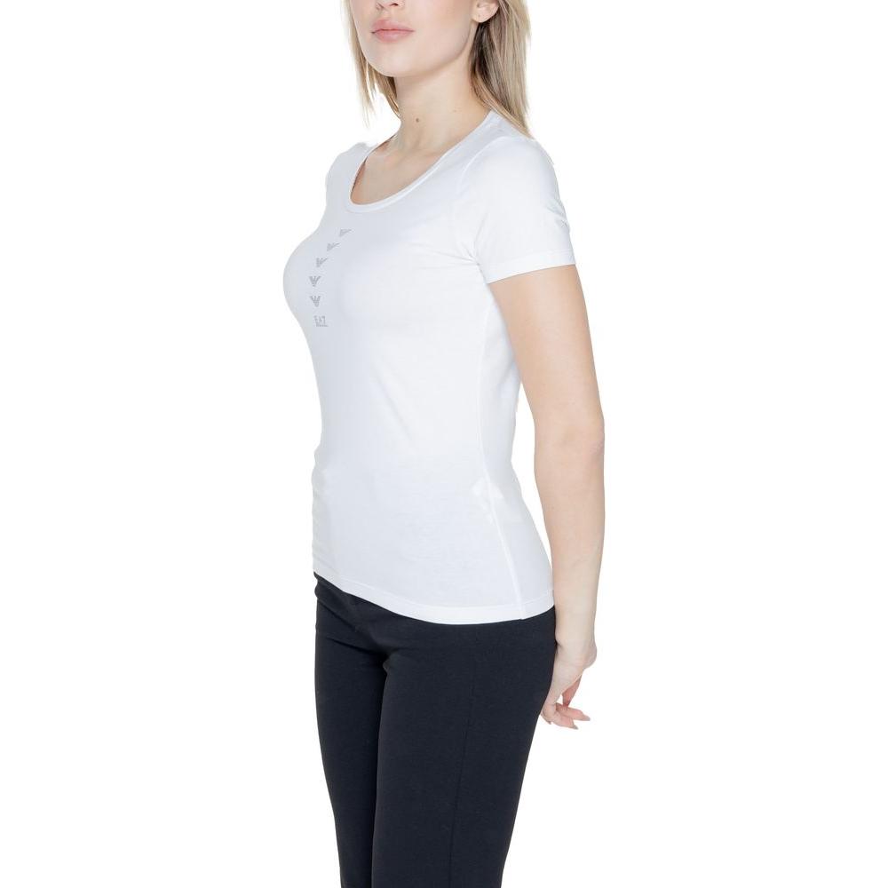 EA7 Emporio Armani White Cotton Tops & T-Shirt EA7 Emporio Armani Dark Slate Gray