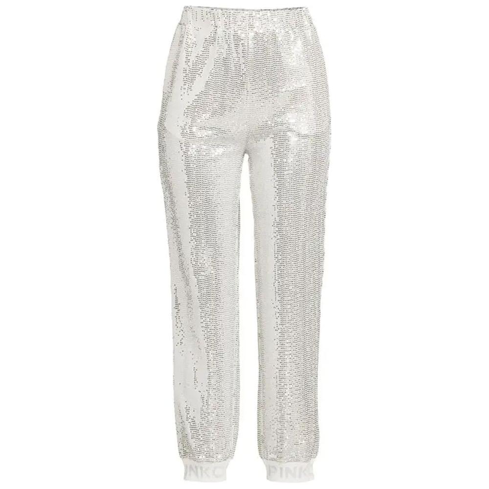 PINKO Gray Polyamide Jeans & Pant PINKO Light Gray