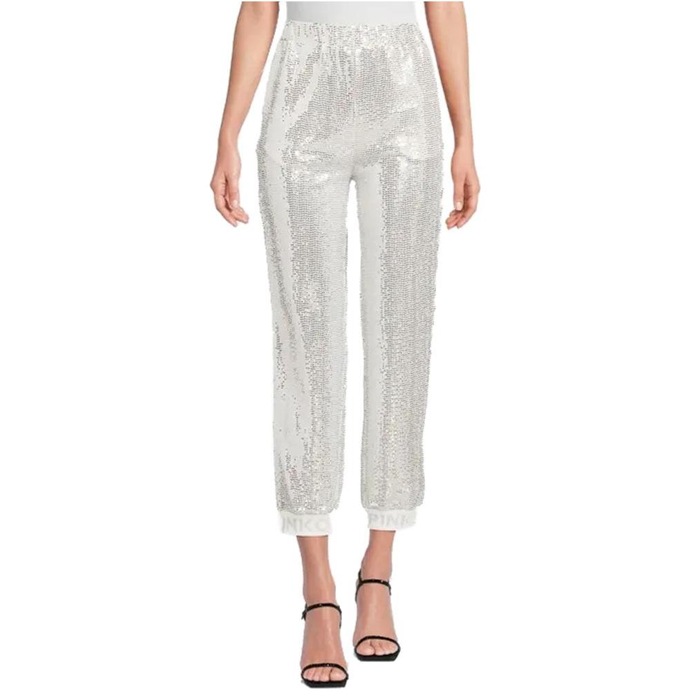PINKO Gray Polyamide Jeans & Pant PINKO Light Gray
