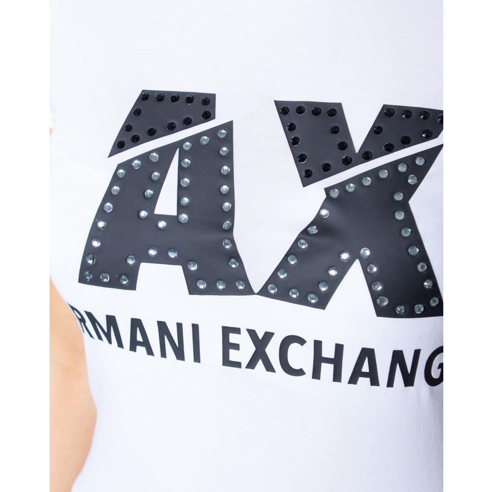 Armani Exchange White Cotton Tops & T-Shirt Armani Exchange Lavender