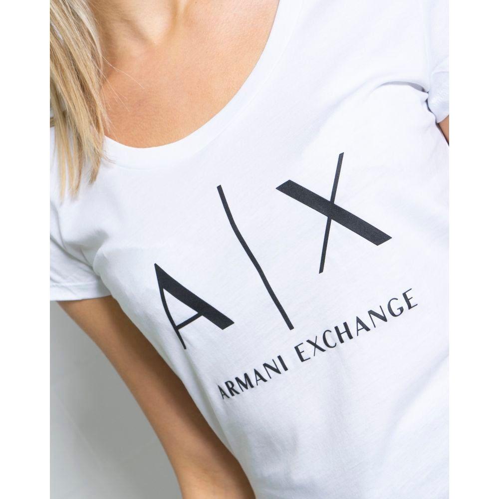 Armani Exchange White Cotton Tops & T-Shirt Armani Exchange Lavender