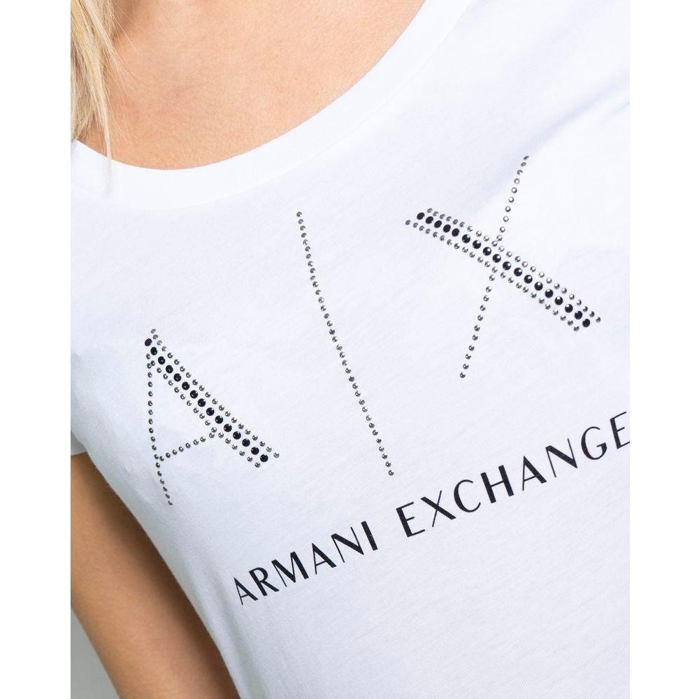 Armani Exchange White Cotton Tops & T-Shirt Armani Exchange Lavender