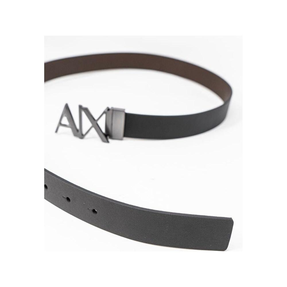 Armani Exchange Black Leather Belt Armani Exchange White Smoke