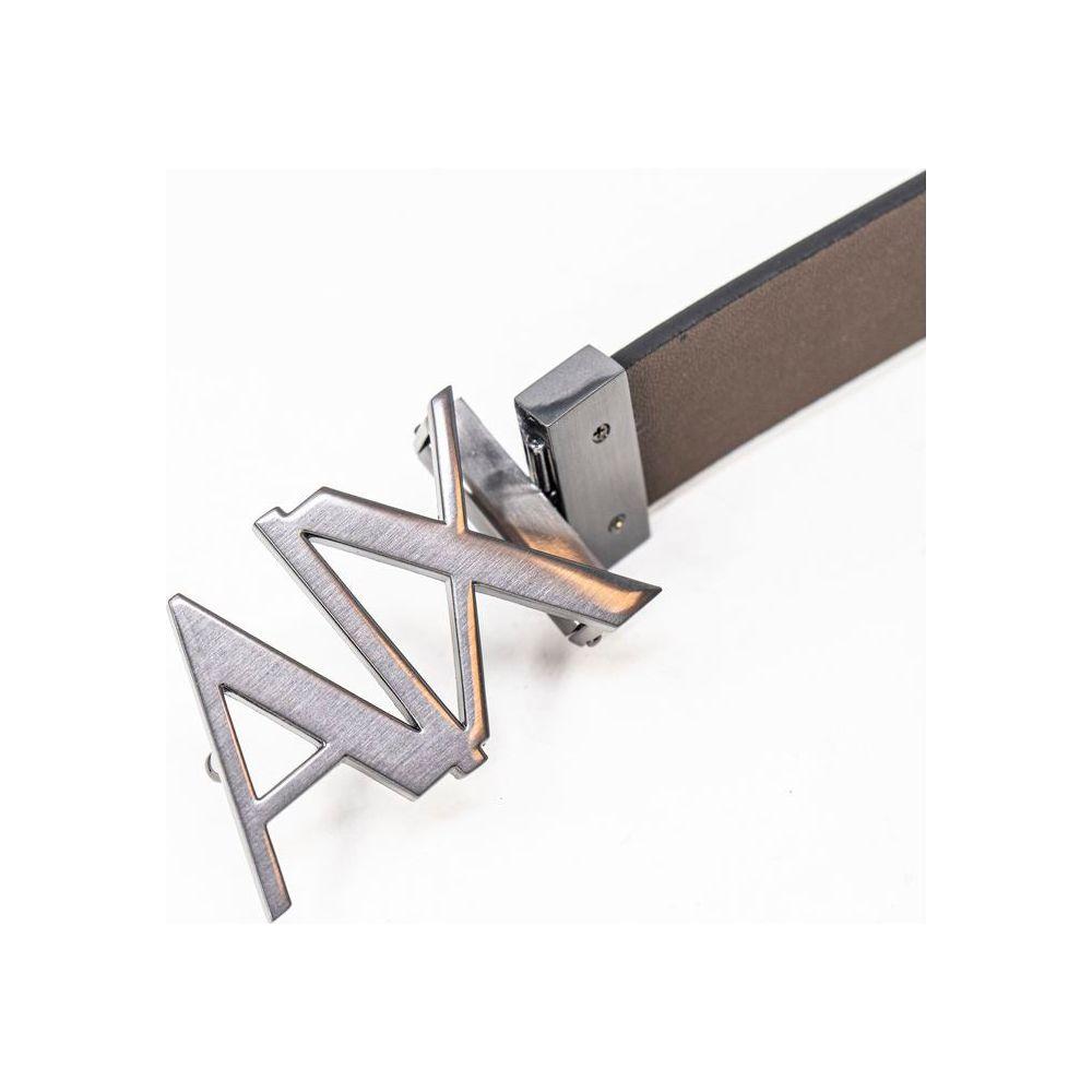 Armani Exchange Black Leather Belt Armani Exchange Lavender