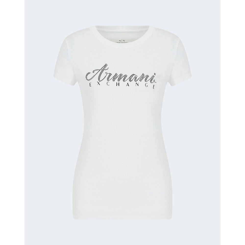 Armani Exchange White Cotton Tops & T-Shirt Armani Exchange Lavender