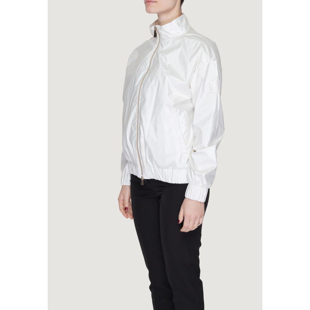 Suns White Polyester Jackets & Coat Suns Light Gray