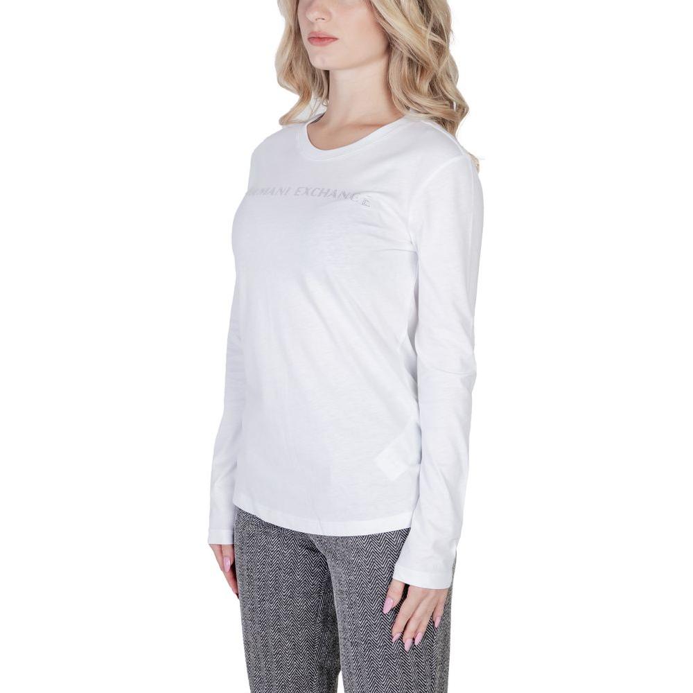 Armani Exchange White Cotton Tops & T-Shirt Armani Exchange Light Gray