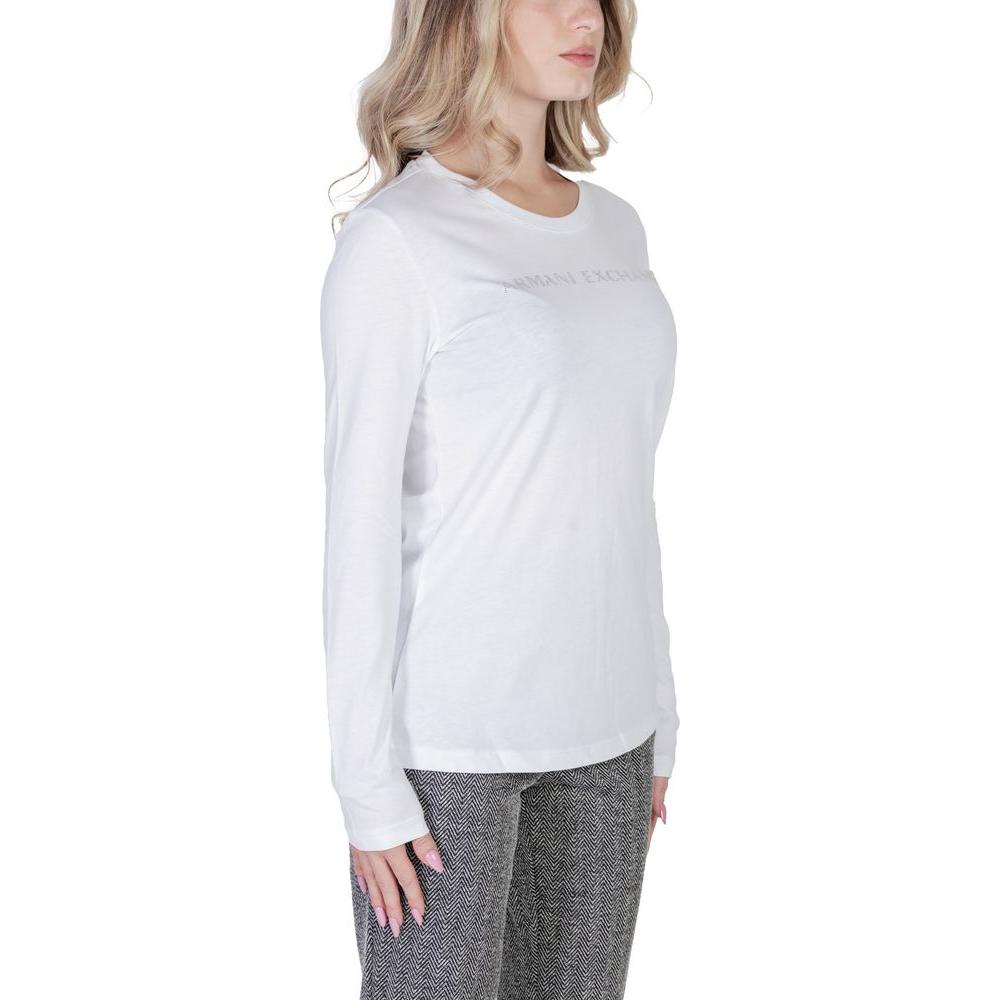 Armani Exchange White Cotton Tops & T-Shirt Armani Exchange Light Gray