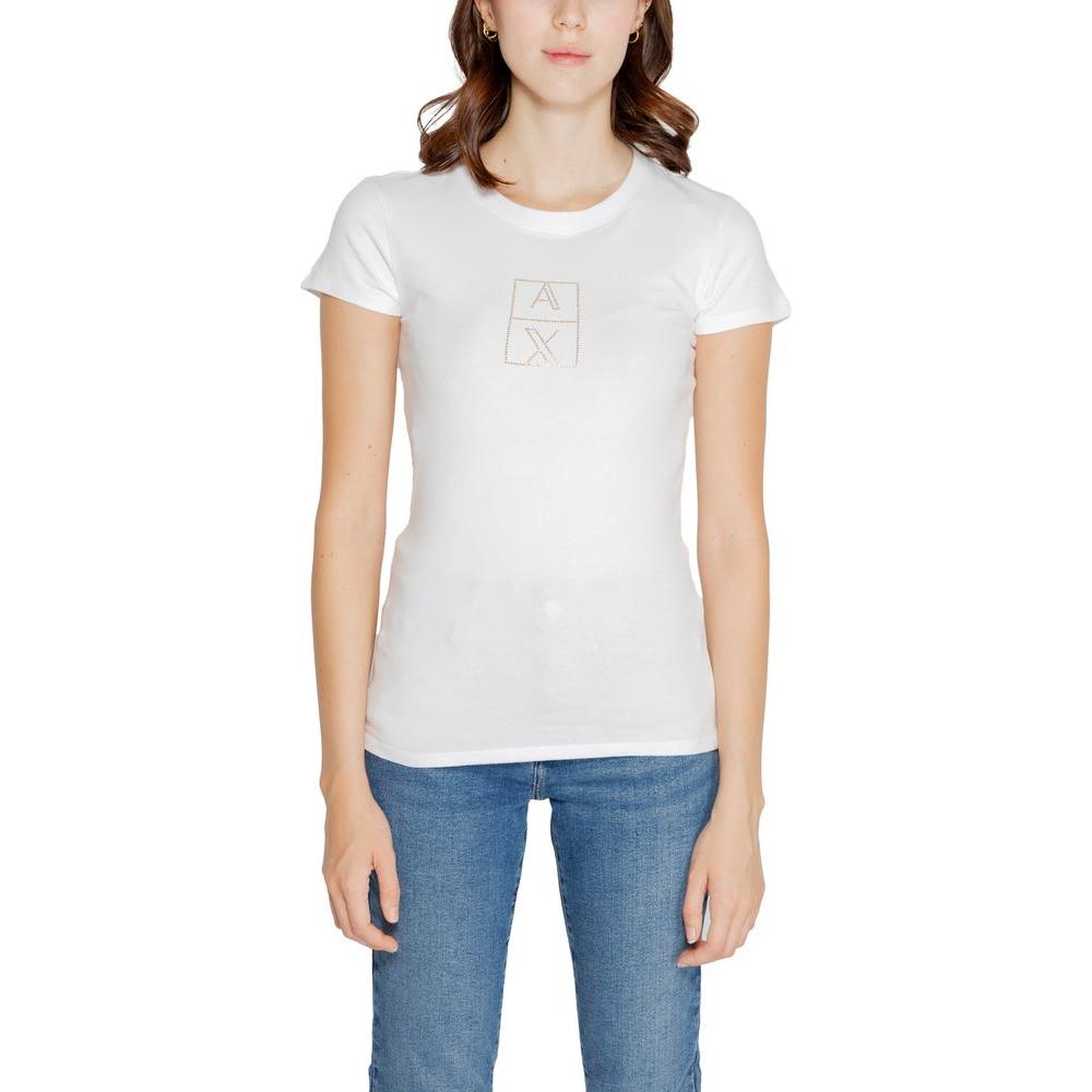 Armani Exchange White Cotton Tops & T-Shirt Armani Exchange Light Gray