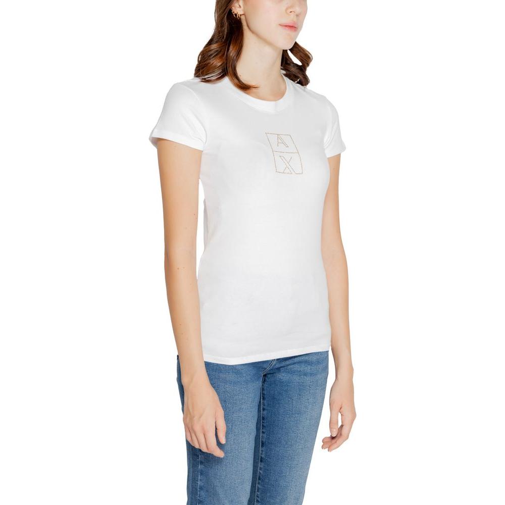 Armani Exchange White Cotton Tops & T-Shirt Armani Exchange Dim Gray