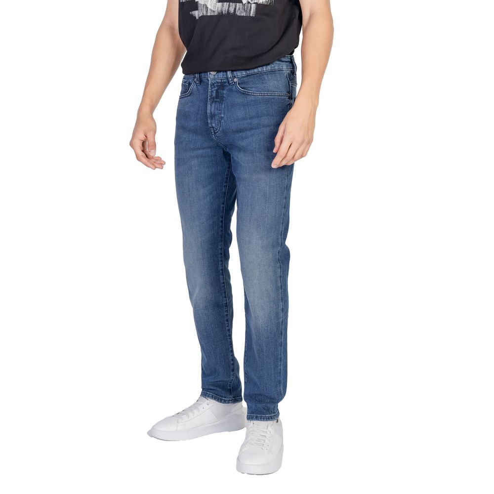 Hugo Boss Blue Cotton Relaxed Fit Jeans