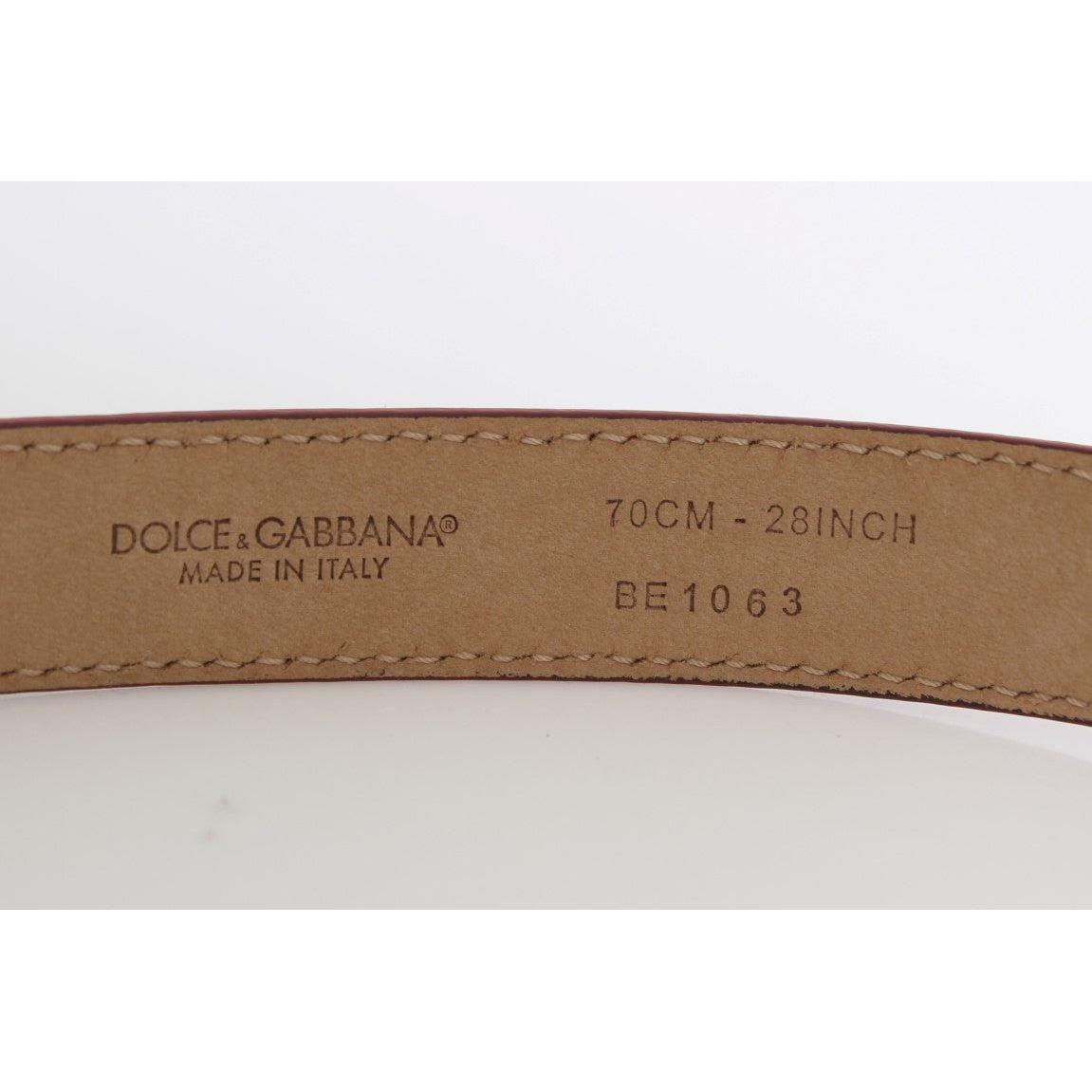 Dolce & Gabbana Polka Dot Snakeskin Belt with Silver Buckle Belt Dolce & Gabbana Light Gray