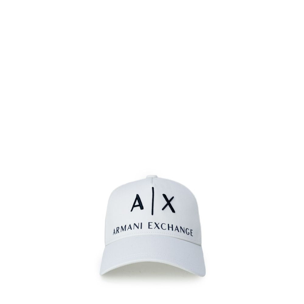 Armani Exchange Cream Cotton Hats & Cap Armani Exchange Light Gray