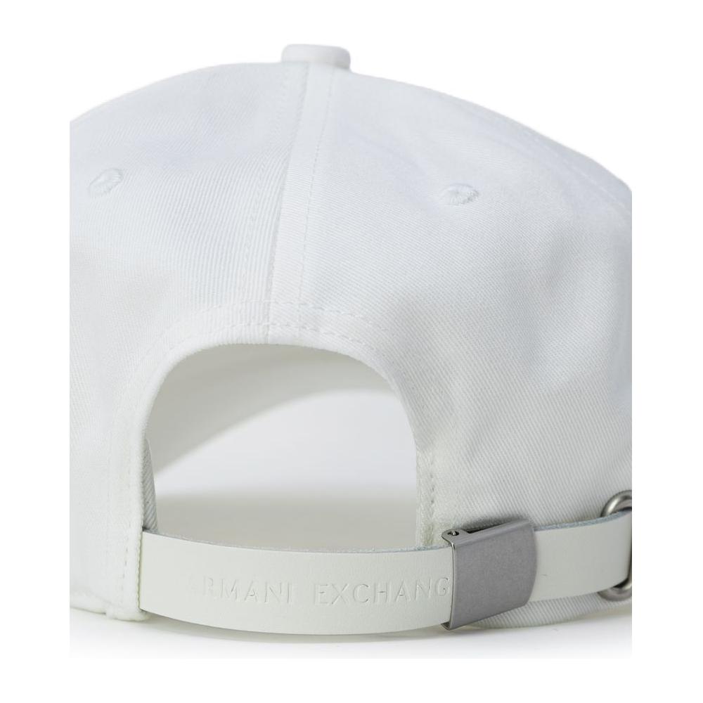 Armani Exchange Cream Cotton Hats & Cap Armani Exchange Light Gray