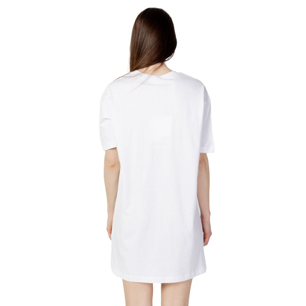Love Moschino White Cotton Dress Love Moschino Misty Rose