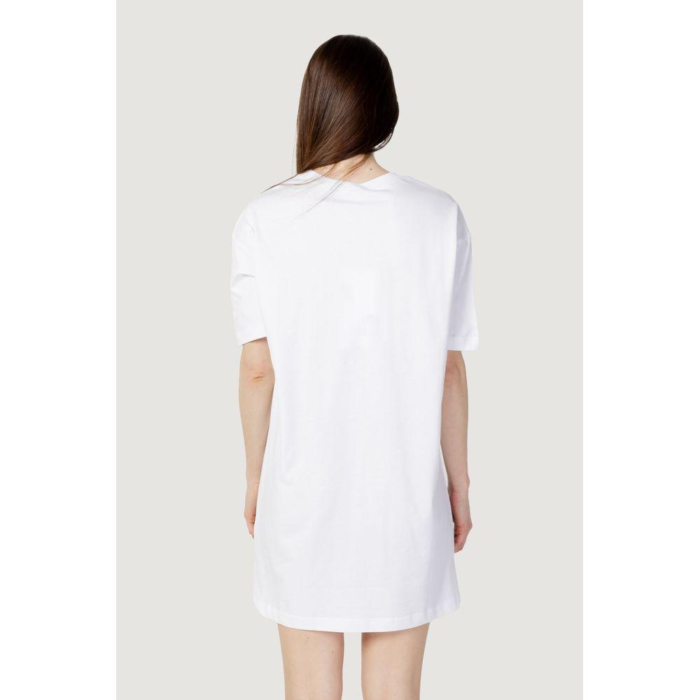 Love Moschino White Cotton Dress Love Moschino Lavender