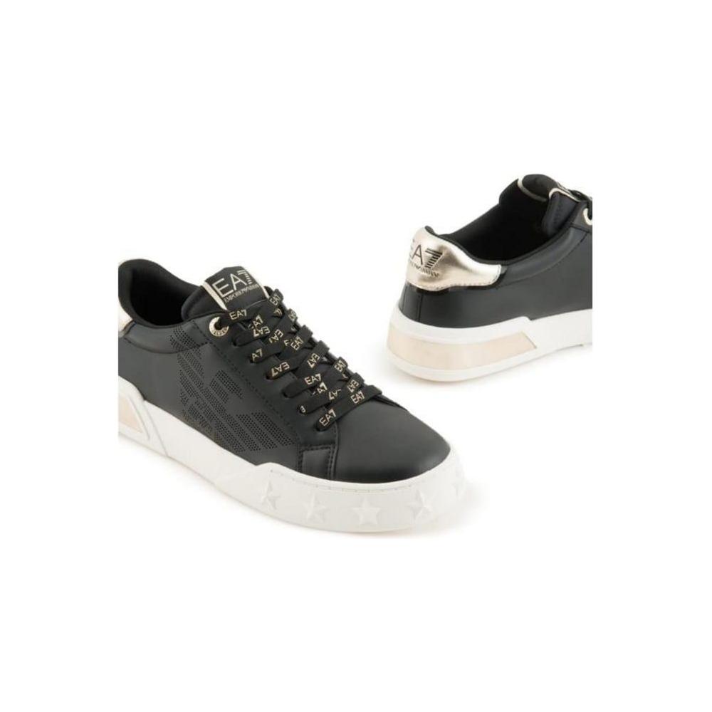 EA7 Emporio Armani Black And White Polyester Sneaker EA7 Emporio Armani Antique White