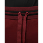 Dolce & Gabbana Dark Red Cotton Men Jogger Sweatpants Pants