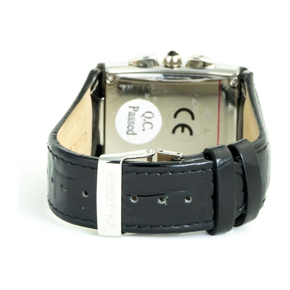 Chronotech Black Leather Dress Watch